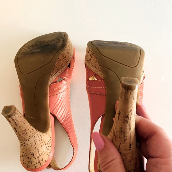 Nine West Orange 🍊 Platform Heels. Like New! - Picture 5 of 5